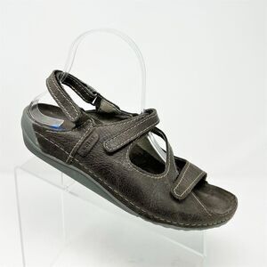 Wolky Slingback Sandals Natural Brown Leather Size 39 (US 8) Casual Buckle